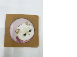 Cat-patterned stone coaster