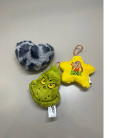 set of three plush keychains