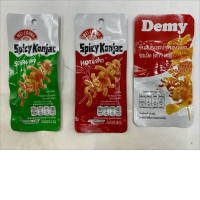Set of 3 Weilong spicy konjac snack and Demy mala konjac snack. 
