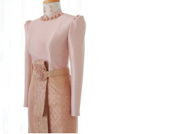 Gold Chakri Thai dress with gold embroidery and sash. 