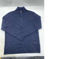 Zachary Prell Higgins cotton and cashmere quarter-zip sweater in navy. 