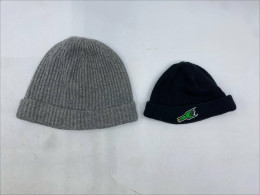 Set of 2 Gray and black knitted beanie 