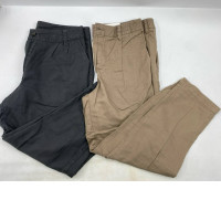 Set of 2 Men's long trousers in black and brown. 