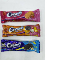 Set of 3 This is a Jack 'n Jill's Cream-O Sandwich Cookie. Strawberry yogurt flavor Peach and lychee flavor Vanilla flavor 