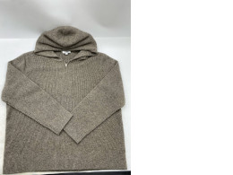 COS beige zip-up hoodie knitted from merino and yak silk.