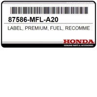 Honda - Label, Premium, Fuel, Recommended (87586-MFL-A20)