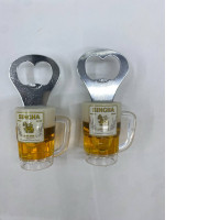 Set of 2 Miniature magnetic bottle opener in the shape of a beer glass. 
