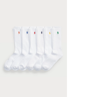 set of six white socks