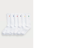 set of six white socks