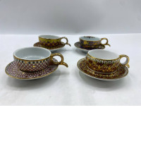 Set of 4 Benjarong tea cup and saucer set Set of 4 Benjarong tea cup and saucer set