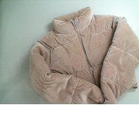 Women's short brown down jacket