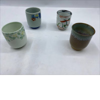Set of 4 Glass, Japanese hot tea cup 