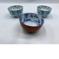 Set of 3 Glass, small Japanese glass cup
