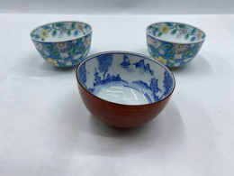 Set of 3 Glass, small Japanese glass cup