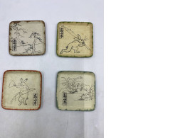 Set of 4 Japanese paper cups and coasters. Set of 4 Japanese paper cups and coasters.