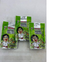 Set of 3 Koh-Kae Wasabi Flavour Coated Green Peas. These crunchy green peas are a popular Thai snack known for their bold, spicy wasabi kick.  