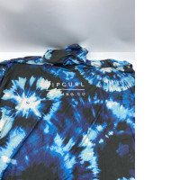 Blue hooded sweatshirt with black pattern