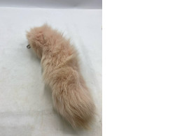 light pink real fox fur tail keychain or handbag charm. 