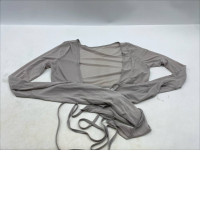 Light gray long-sleeved crop top with tie waist Light gray long-sleeved crop top with tie waist