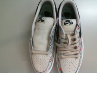 Women's beige sneakers with embroidery