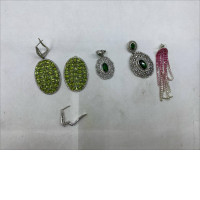 set of 5 Peridot jewelry set of 5 Peridot jewelry