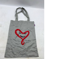 Gray canvas shoulder bag