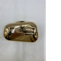gold-toned metallic clutch bag. 