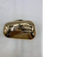 gold-toned metallic clutch bag. gold-toned metallic clutch bag.