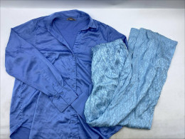 Long-sleeved pajama set with long pants.