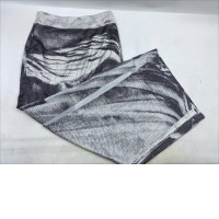 Long gray and white skirt