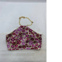 women's floral sequined halter crop top.
