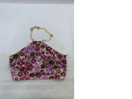 women's floral sequined halter crop top.
