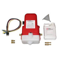 Universal 12V DC Boat Trim Adjustment Pump with Oil and Hose Fittings.