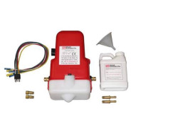Universal 12V DC Boat Trim Adjustment Pump with Oil and Hose Fittings.
