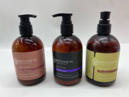 Set of 3 Botanical Essentials Sandalina Body Lotion 300ml. Botanical Essentials Patchouli Body Lotion 300ml. Botanical Essentials Sandalina Shower Gel 300ml. Set of 3 Botanical Essentials Sandalina Body Lotion 300ml. Botanical Essentials Patchouli Body Lotion 300ml. Botanical Essentials Sandalina Shower Gel 300ml.