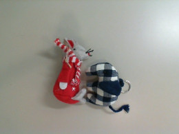 Set of 2 soft keychains, elephant and mouse