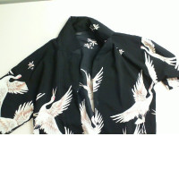 Black shirt with cranes