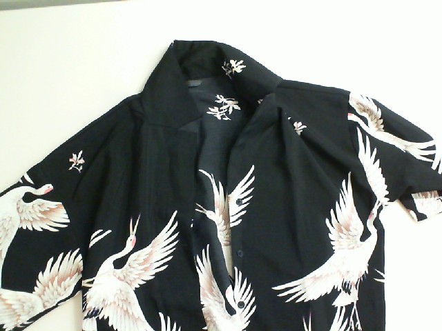 Black shirt with cranes Black shirt with cranes
