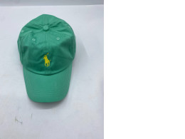 Polo Ralph Lauren cotton chino baseball cap in green with a yellow embroidered logo. 
