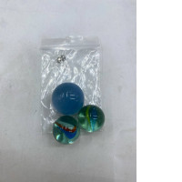 Set of 3 Glass marbles are sometimes called "cat's eye" marbles.