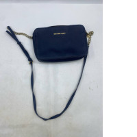  Michael Kors Jet Set Large Saffiano Leather Crossbody Bag in navy blue. 
