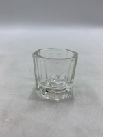 clear glass dappen dish, commonly used for nail art. 