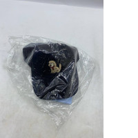 Black baseball cap with a dog pattern. Black baseball cap with a dog pattern.