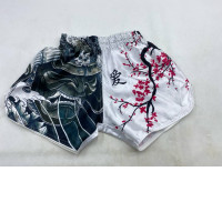 White and black shorts.