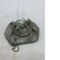  Jimmy Choo Bon Bon silver satin crystal mesh bag with a crystal handle. 