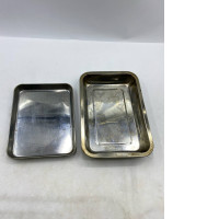 Set of 2 Stainless steel tray