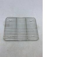 Stainless steel cooling rack for baked goods.