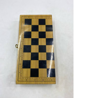 portable, folding wooden chess set with storage