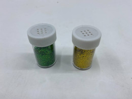 Set of 2 Silver and gold glitter powder