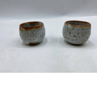 set of 2 Japanese shinoware sake cup set of 2 Japanese shinoware sake cup